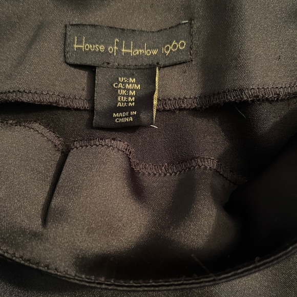 House of Harlow 1960 Black Lace maxi Satin skirt size medium - Picture 5 of 14